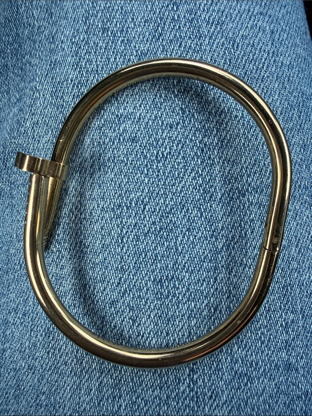Gold Nail Bangle Bracelet - Picture 2 of 2